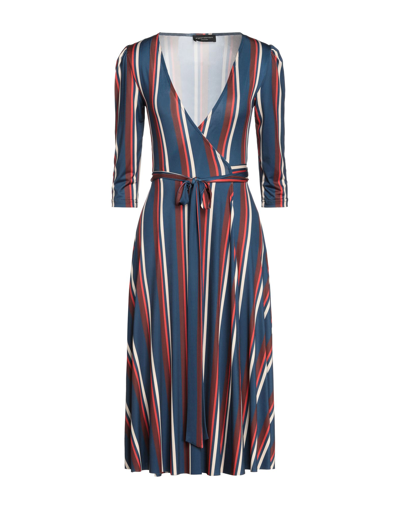 Shop Angela Mele Milano Woman Midi Dress Midnight Blue Size 6 Viscose, Polyester, Elastane