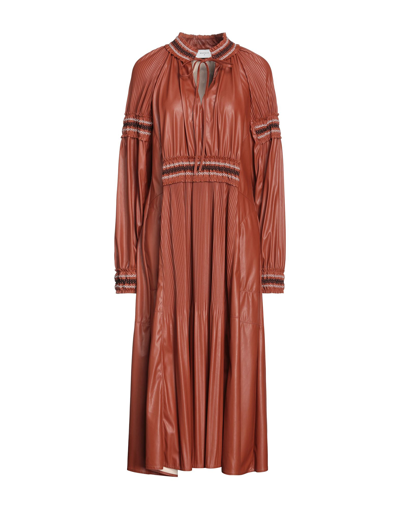 Shop Beatrice B Beatrice .b Woman Midi Dress Brown Size 10 Polyester, Polyurethane