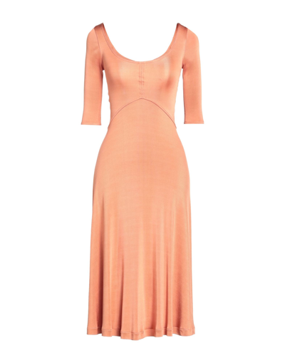 Shop Acne Studios Woman Midi Dress Apricot Size S Viscose In Orange