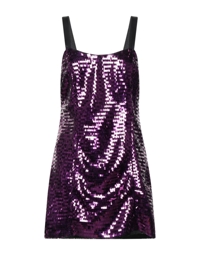 Shop Amen Woman Mini Dress Purple Size 6 Polyethylene, Acetate, Viscose, Polyamide