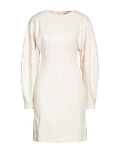 Shop Dondup Woman Mini Dress Ivory Size 6 Viscose, Polyamide, Elastane In White