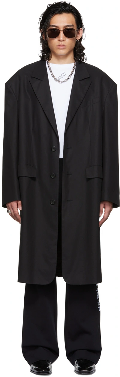 Shop Lu'u Dan Black Oversized Tailored Coat