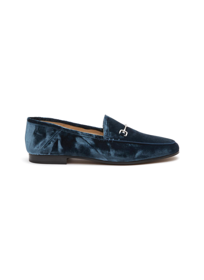 Shop Sam Edelman ‘loraine' Horsebit Almond Toe Velvet Loafers In Blue
