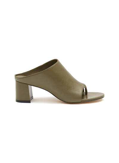 Shop Pedder Red ‘audrey' Leather Single Band Heeled Mules In Green
