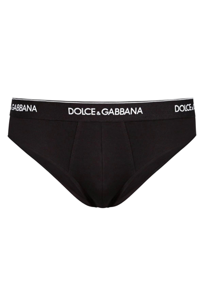 Shop Dolce & Gabbana Underwear Briefs Bi-pack In Black