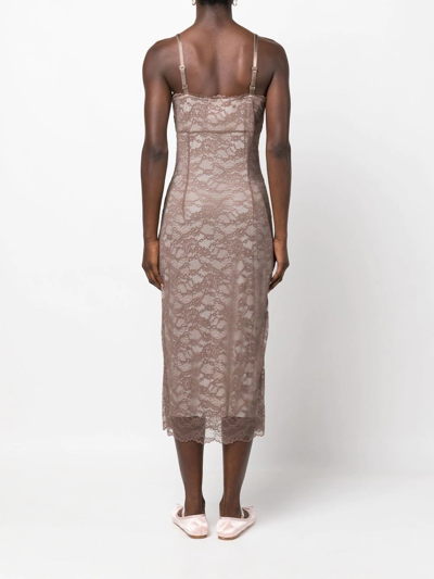 Shop Poster Girl Blair Lace Midi Dress In Neutrals