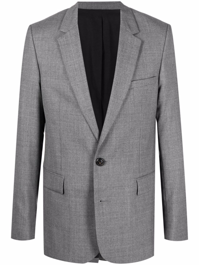 Shop Ami Alexandre Mattiussi Single-breasted Blazer Jacket In Grey