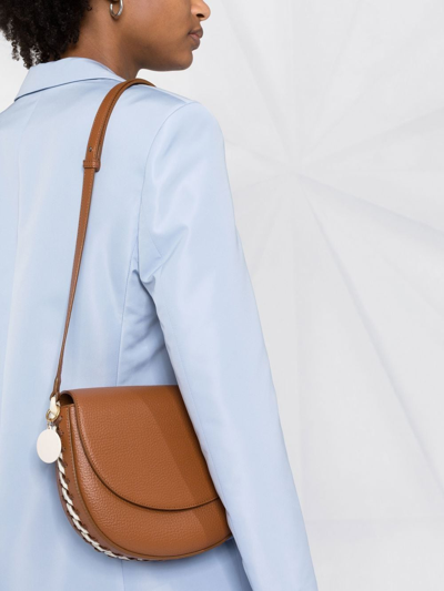 Stella Mccartney Medium Frayme Flap Shoulder Bag In Brown