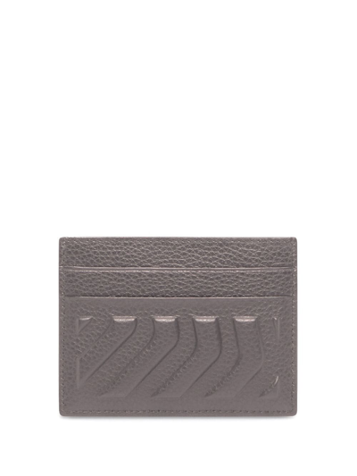 Shop Balenciaga Embossed Leather Cardholder In Grey