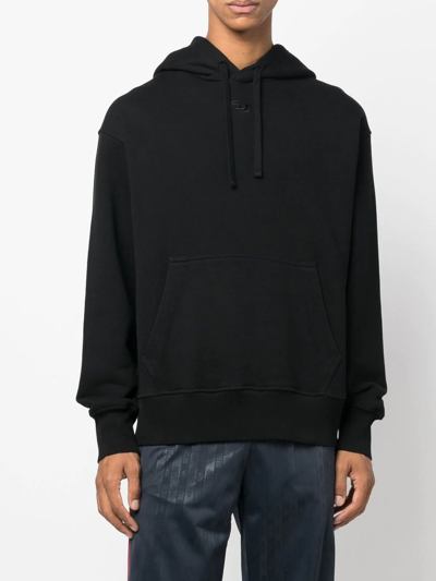 Diesel Graphic-print Cotton Hoodie In Black