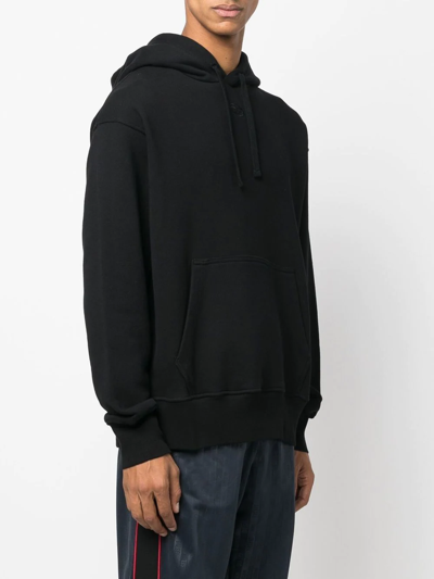 Diesel Graphic-print Cotton Hoodie In Black