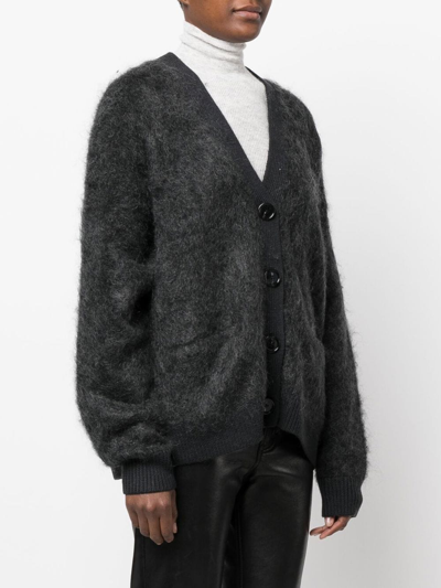 Shop Acne Studios Mohair-wool Knit Cardigan In Grey