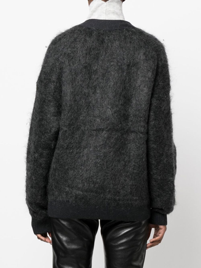 Shop Acne Studios Mohair-wool Knit Cardigan In Grey