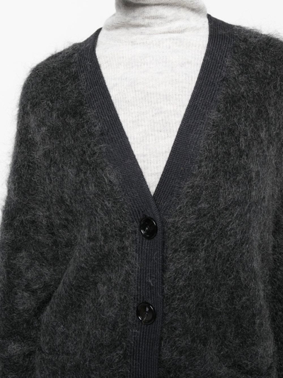 Shop Acne Studios Mohair-wool Knit Cardigan In Grey