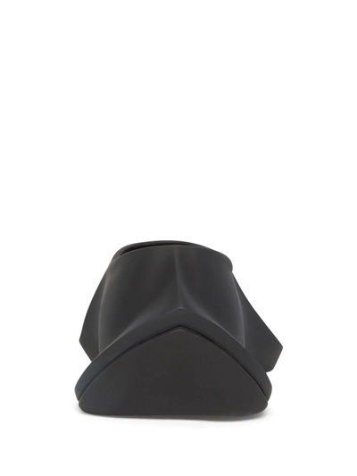 Balenciaga Space Shoe Faux Patent Leather Loafers In Black