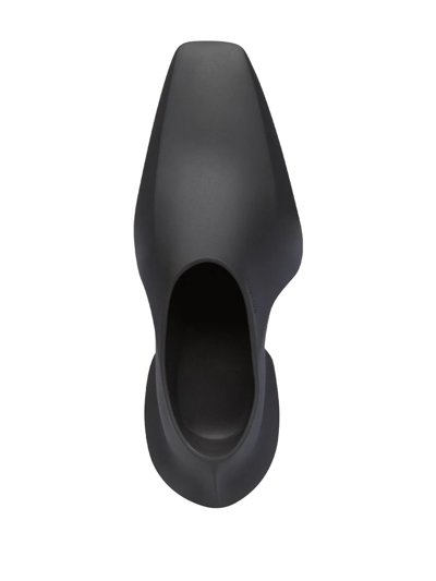 Balenciaga Space Shoe Faux Patent Leather Loafers In Black