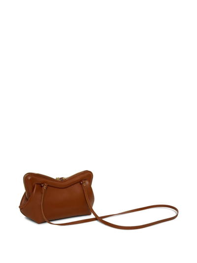 Shop Mansur Gavriel Mini M Frame Shoulder Bag In Brown