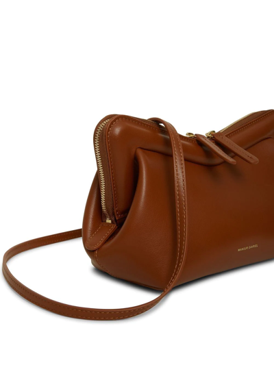 Shop Mansur Gavriel Mini M Frame Shoulder Bag In Brown