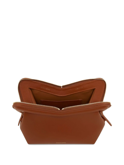 Shop Mansur Gavriel Mini M Frame Shoulder Bag In Brown