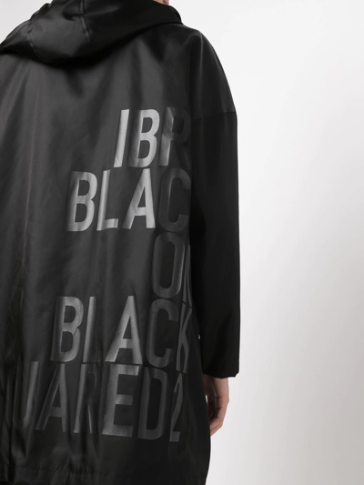 Shop Dsquared2 X Ibrahimović Logo-print Hooded Coat In Black
