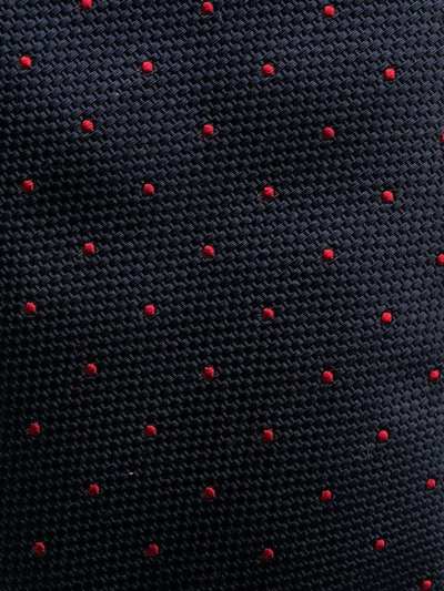 Brunello Cucinelli Embroidered Polka-dot Pattern Tie In Blue
