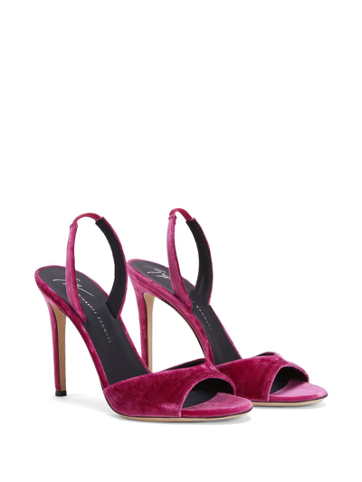 Giuseppe Zanotti Lilibeth Velvet Sling-back Sandals In Pink
