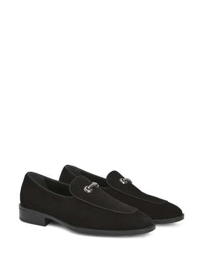 Shop Giuseppe Zanotti Archibald Suede Loafers In Black