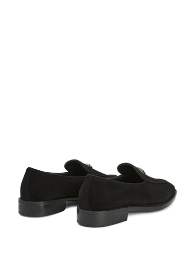 Shop Giuseppe Zanotti Archibald Suede Loafers In Black