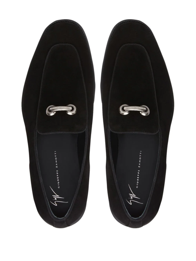 Shop Giuseppe Zanotti Archibald Suede Loafers In Black