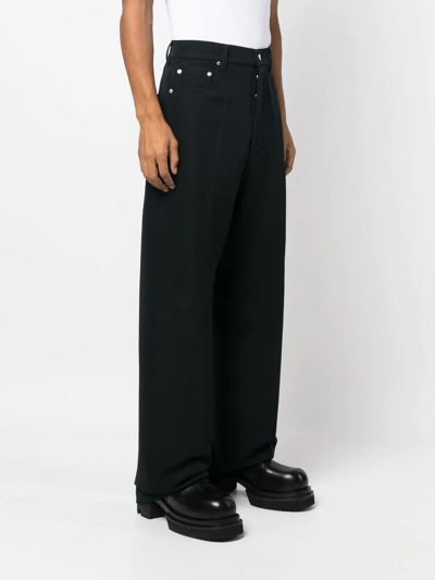 Rick Owens Geth Wool Silk-blend Jeans In Black