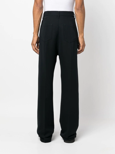 Rick Owens Geth Wool Silk-blend Jeans In Black