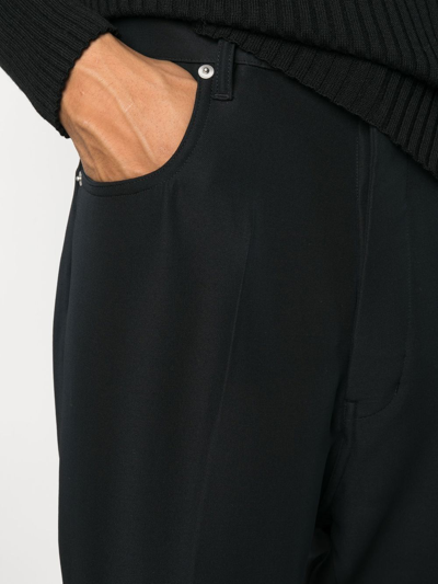 Rick Owens Geth Wool Silk-blend Jeans In Black