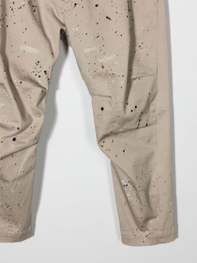 Shop Dsquared2 Paint-splatter Chino Trousers In Dq955
