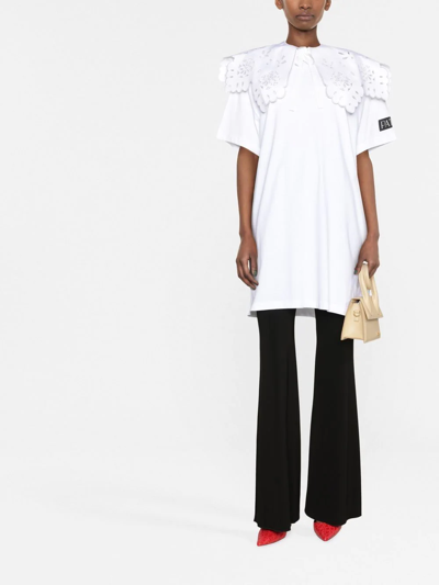Shop Patou Detachable Collar T-shirt Dress In White