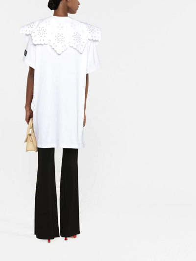 Shop Patou Detachable Collar T-shirt Dress In White