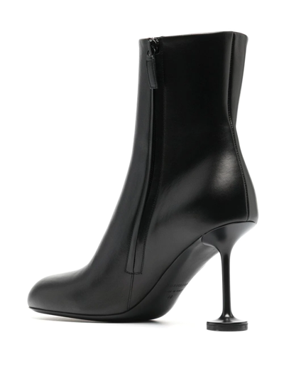 Balenciaga Black Leather Lady Ankle Boots In Black