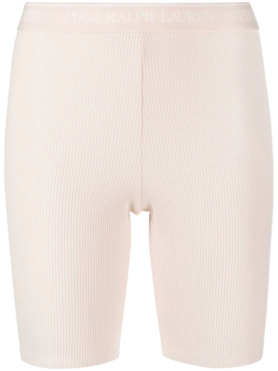 Shop Polo Ralph Lauren Fine-ribbed Compression Shorts In 002 Pink