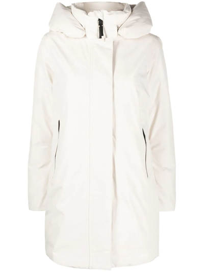 Shop Woolrich Marshall Hooded Parka Coat In Neutrals