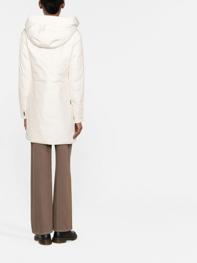 Shop Woolrich Marshall Hooded Parka Coat In Neutrals