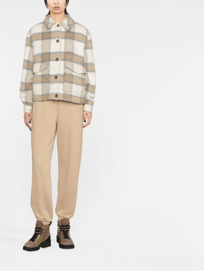 Woolrich Check-pattern Buttoned Shirt Jacket In Neutrals