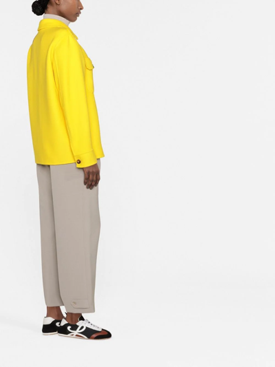 Shop Woolrich Virgin-wool Shirt Jacket In Yellow