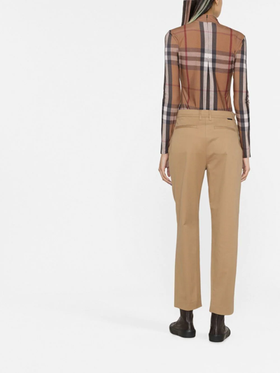 Shop Woolrich Stretch-twill Trousers In Brown