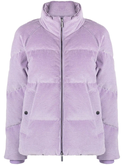 Shop Woolrich Minehart Corduroy Down Jacket In Purple