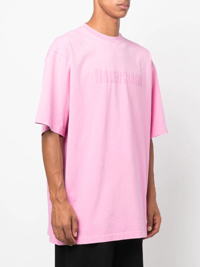 Shop Balenciaga Logo-print Cotton T-shirt In Pink