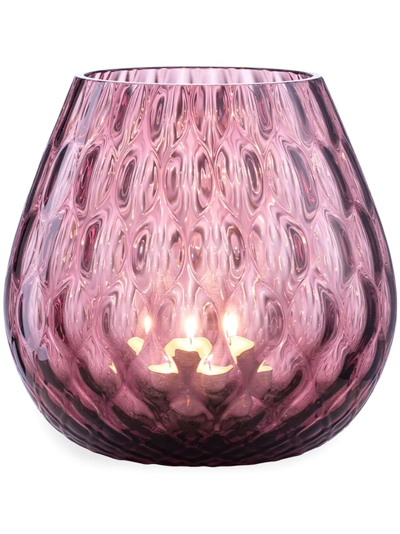 Shop Nasonmoretti Glass Candle Holder In Pink