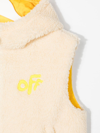 Shop Off-white Faux-shearling Gilet Jacket In Yellow