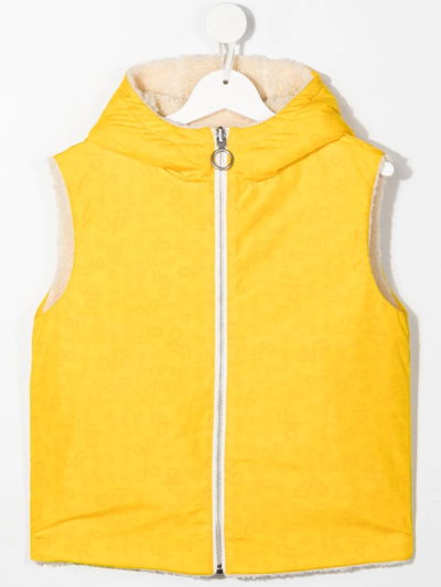 Shop Off-white Faux-shearling Gilet Jacket In Yellow