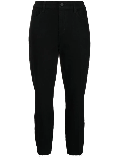 Shop L Agence High-rise Sada Cropped Jeans In Black