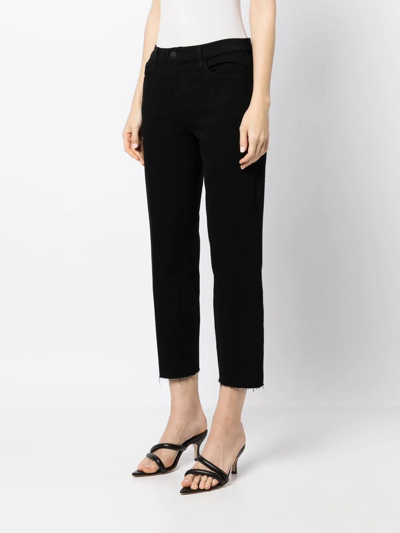 Shop L Agence High-rise Sada Cropped Jeans In Black