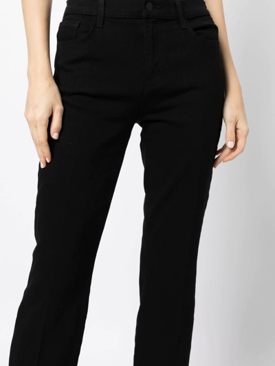 Shop L Agence High-rise Sada Cropped Jeans In Black